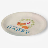 Do What Makes You Happy Sleepingキツネとハート ペーパープレート (アングル)