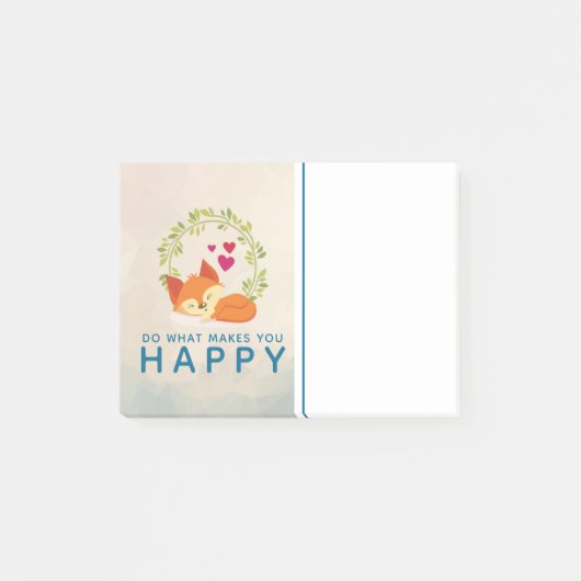Do What Makes You Happy Sleepingキツネとハート ポストイット (正面)