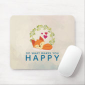 Do What Makes You Happy Sleepingキツネとハート マウスパッド (マウス)