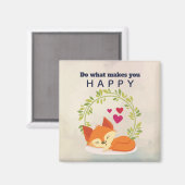 Do What Makes You Happy Sleepingキツネとハート マグネット (正面/裏面)
