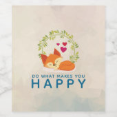 Do What Makes You Happy Sleepingキツネとハート ワインラベル (シングルラベル)