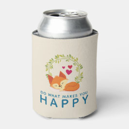Do What Makes You Happy Sleepingキツネとハート 缶クーラー