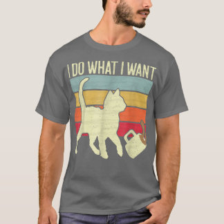 Do What Want Cat Spillsコーヒーヴィンテージレトロスタイル Tシャツ
