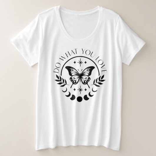 Do What You Loveスピリチュアル魔法蝶Tシャツ プラスサイズTシャツ (デザイン正面)