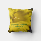 Do What You Love Daffodil Inspirational Rumi Quote クッション (正面)