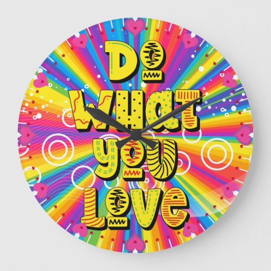 Do what you love! Motivational ラージ壁時計 (正面)