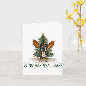 Do You Hear What I Hear Funny Bet Hound Dog  カード (黄色い花)