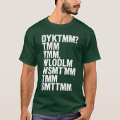Do You Know The Muffin Man DYKTMM Funny Nostalgic  Tシャツ (正面)