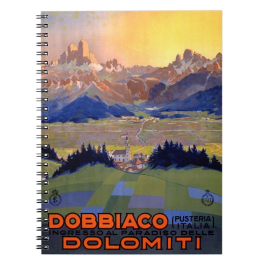 Dobbiaco Toblach Italyヴィンテージ旅行ポスター ノートブック (正面)