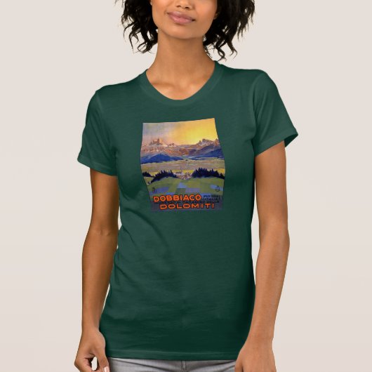 Dobbiaco Toblach Italyヴィンテージ旅行ポスター Tシャツ (正面)