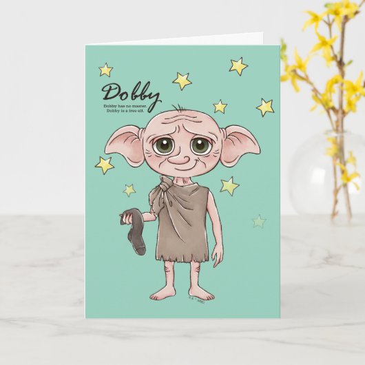 Dobby Watercolor Character Art カード (黄色い花)