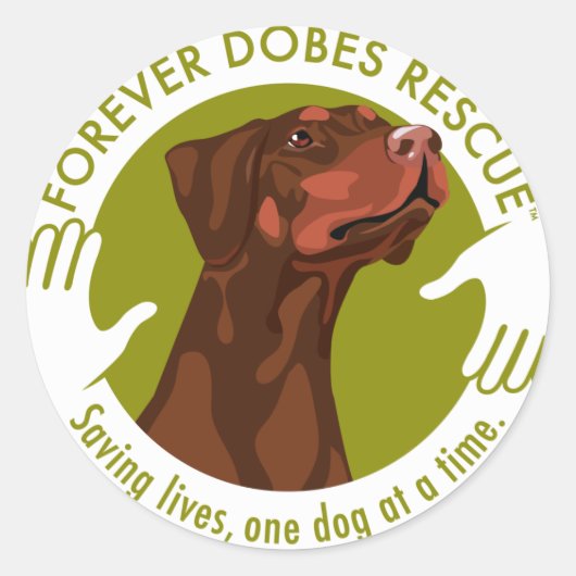 dobe-red-uncrop-ear-logo-8-29-11 ラウンドシール (正面)