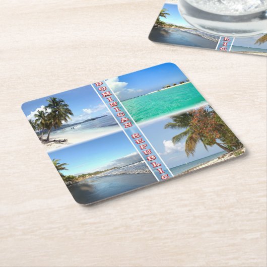 DOBeach – シービュー – パノラマ スクエアペーパーコースター (アングル)