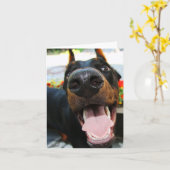 Dobermanノートカード カード (黄色い花)