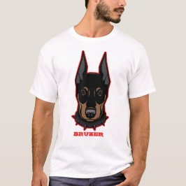 Doberman Add Name Mascot Men's Tシャツ