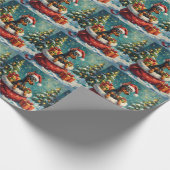 Doberman Christmas Santa Bag Adventure ラッピングペーパー (角)