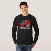 Doberman Dad American Flag Father's Day Tシャツ (正面フル)