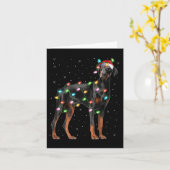 Doberman Dog Christmas Lights Santa Pet Dog Lover  カード (黄色い花)
