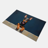 Doberman Dog Doormat Art ドアマット (アングル)