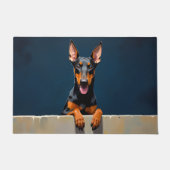 Doberman Dog Doormat Art ドアマット (正面)