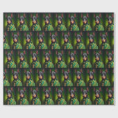 Doberman Dog in St. Patrick's Day Dress ラッピングペーパー (フラット)