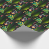 Doberman Dog in St. Patrick's Day Dress ラッピングペーパー (角)