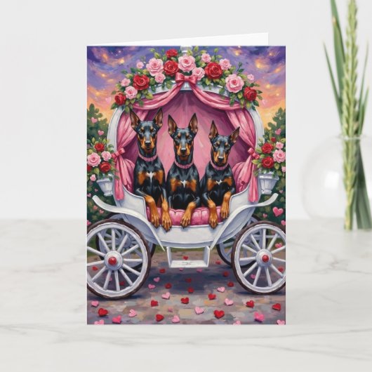 Doberman Dog Valentine's Day  カード (正面)