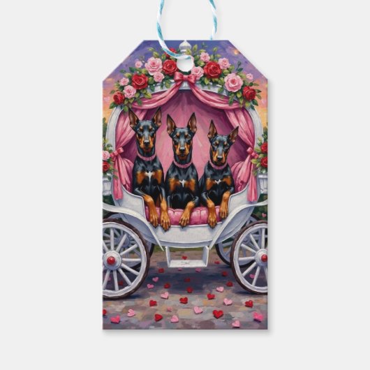 Doberman Dog Valentine's Day  ギフトタグ (正面)