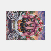 Doberman Dog Valentine's Day  フリースブランケット (正面(横))