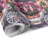 Doberman Dog Valentine's Day  ラッピングペーパー (ロールコーナー)