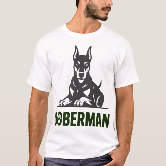 Doberman Dog Vector 2 Colors Tシャツ (正面)