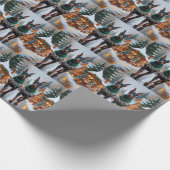 Doberman Dogs Christmas Snow Holiday  ラッピングペーパー (角)