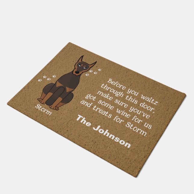 Doberman Doormat、Dog Doormat、Dog ドアマット (アングル)