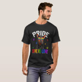 Doberman Gay Pride Lgbt Rainbow Flag Dog Tシャツ (正面フル)