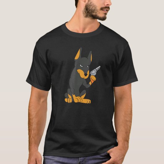 Doberman Gun Revolver Tシャツ (正面)