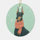 Doberman Holiday Keepsake セラミックオーナメント (左)