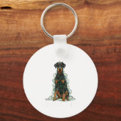 Doberman Nscher Christmas I'm Fine Everything Is F キーホルダー (正面)