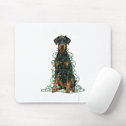Doberman Nscher Christmas I'm Fine Everything Is F マウスパッド (マウス)