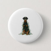 Doberman Nscher Christmas I'm Fine Everything Is F 缶バッジ (正面)