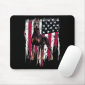 Doberman Pinscher American Flag Usa Awesome  マウスパッド (マウス)