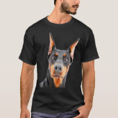 Doberman Pinscher Breed Dog Face Tシャツ (正面)