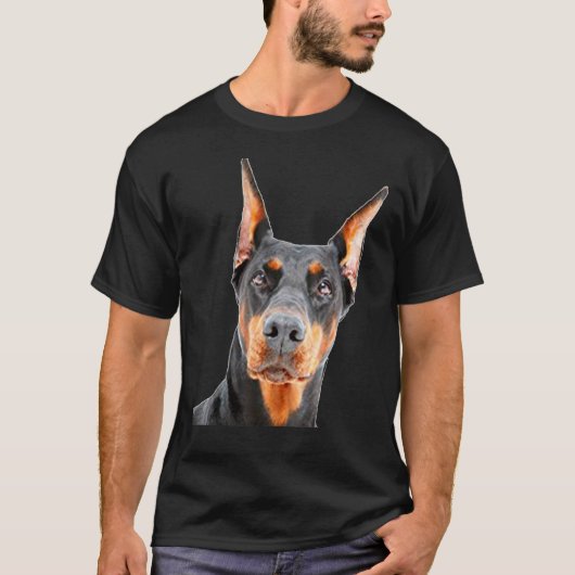 Doberman Pinscher Breed Dog Face Tシャツ (正面)