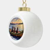 Doberman Pinscher Christmas Boat Holiday セラミックボールオーナメント (右)