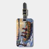 Doberman Pinscher Christmas Boat Holiday ラゲッジタグ (正面縦)