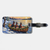 Doberman Pinscher Christmas Boat Holiday ラゲッジタグ (裏面横)