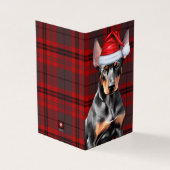 Doberman Pinscher Christmas Dog Red Holiday Plaid (外部)