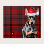 Doberman Pinscher Christmas Dog Red Holiday Plaid (外部フラット)