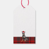 Doberman Pinscher Dog Red Plaid Christmas ギフトタグ (裏面)