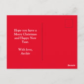 Doberman Pinscher Dog Silhouette R Merry Christmas ポストカード (裏面)