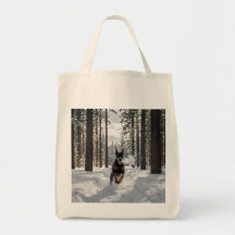 Doberman Pinscher Elegant Grocery Tote Bag
